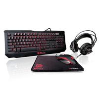 KIT TECLADO/MOUSE/AUDIFONOS /MOUSEPAD THERMALTAKE KNUCKER 4 IN 1 GAMING NEGRO
