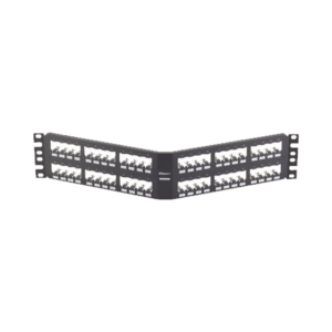 Panel de Parcheo Modular Mini-Com Sin Conectores Angulado Totalmente Blindado de 48 puertos 2UR