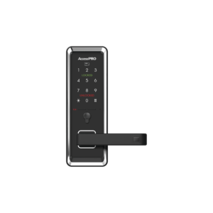 Cerradura inteligente con teclado Touch Screen Apertura con tarjeta Mifare /Contraseña y Llave de emergencia de diseño compacto para puertas de perilla simple
