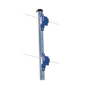 Aislador de Paso colo Azul reforzado para cercos eléctricos resistente al clima extremoso
