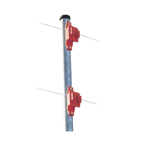 Aislador de Paso color Rojo reforzado para cercos eléctricos resistente al clima extremoso