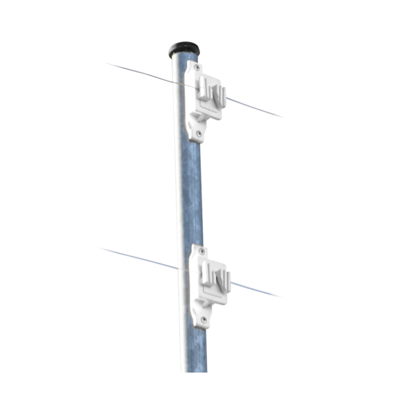 Aislador de Paso Blanco reforzado para cercos eléctricos resistente al clima extremoso