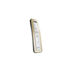 Control remoto 1 canal para motores de persiana Somfy con señal inalámbrica instrucciones sube baja y detener con posición favorita programada.