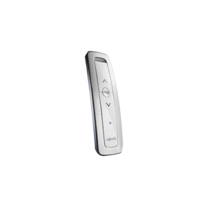 Control remoto 1 canal para motores de persiana Somfy con señal inalámbrica instrucciones sube baja y detener con posición favorita programada.