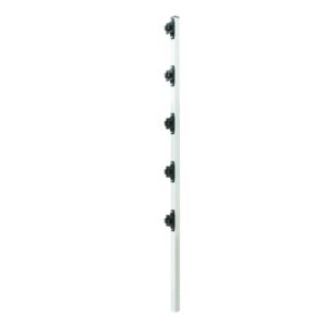 Poste de Paso de 1.2m para Cerca Electrificada de PTR Cuadrado de Aluminio de 1 pulgadas  de lado con 5 Aisladores Instalados.