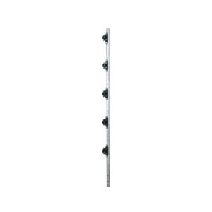 Poste de Paso de 1.2m para Cerca Electrificada.Tubo Galvanizado cal. 18 de 1 pulgadas Diam. con Tapón y 5 Aisladores Instalados.