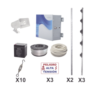 KIT ESENCIAL PARA 25Mts PERIMETRALES DE CERCO ELECTRICO PARA PROTECCION DE ROBOS EN CASAS NEGOCIOS BODEGASETC.