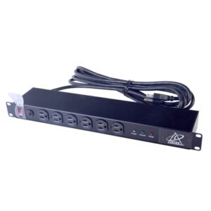 Protector de 12 tomas para circuito de 110 V / 15 A tipo rack.