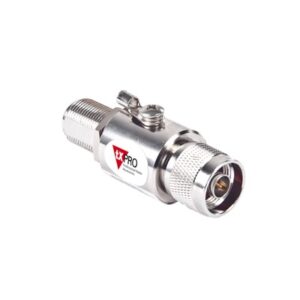 Protector de Línea Coaxial tipo tubo de gas y paso de C.D. para 0-2.5 GHz 750W y 0.2 dB de Perdida por Inserción