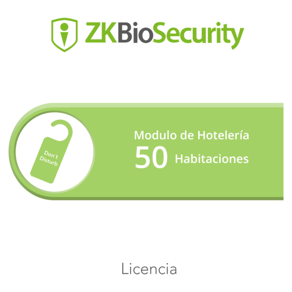 Licencia para ZKBiosecurity para modulo de hoteleria para 50 habitaciones