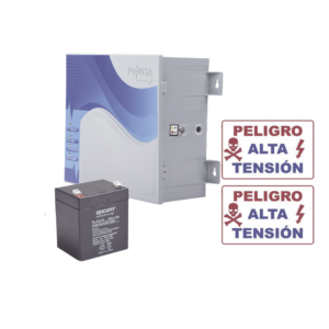 KIT de Energizador de 12000Volts-.9JOULES/2500 mts lineales de proteccion/Activado por Atenuación de voltajeCorte de lí­nea o Aterrizamiento de la lí­nea/Integración a panel de Alarma.